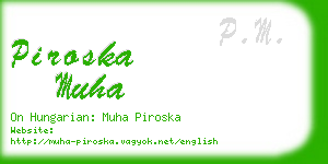 piroska muha business card
